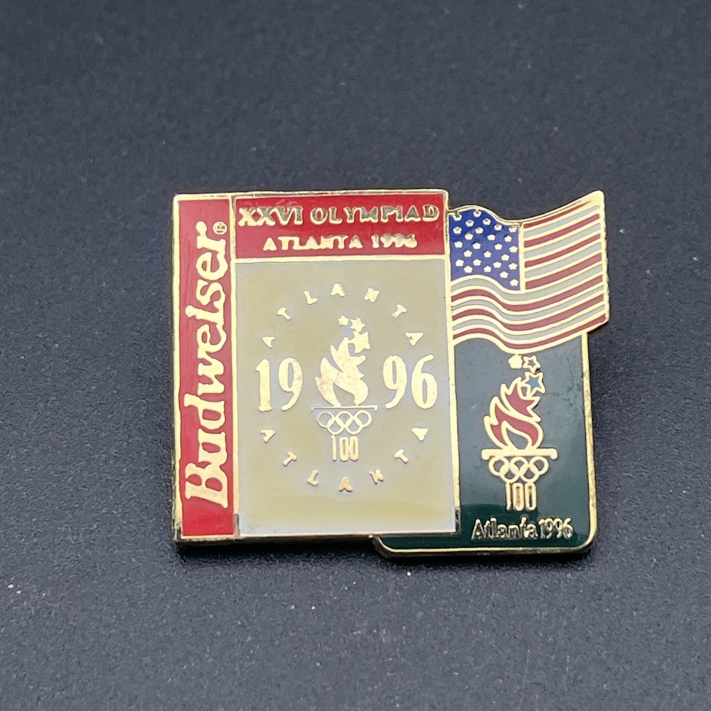1996 Atlanta‎ Anheuser Busch Budweiser Beer Team USA Sponsor Lapel Hat Pin